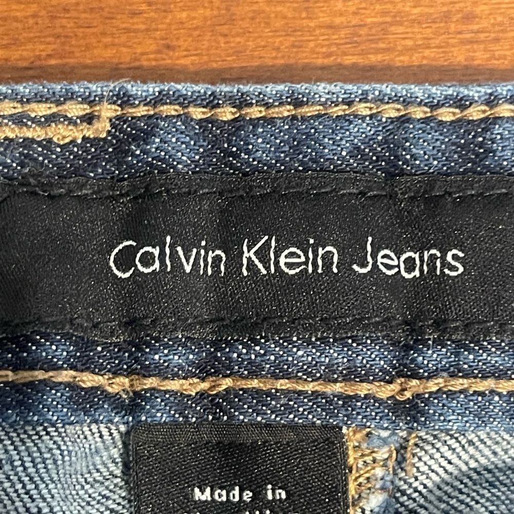 Vintage Upcycle Calvin Klein jeans plaid, low rise flare, wide leg jeans,30 - Picture 6 of 10